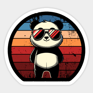 Retro Panda in Sunglasses BBQ Pool Party Funny Panda Sticker